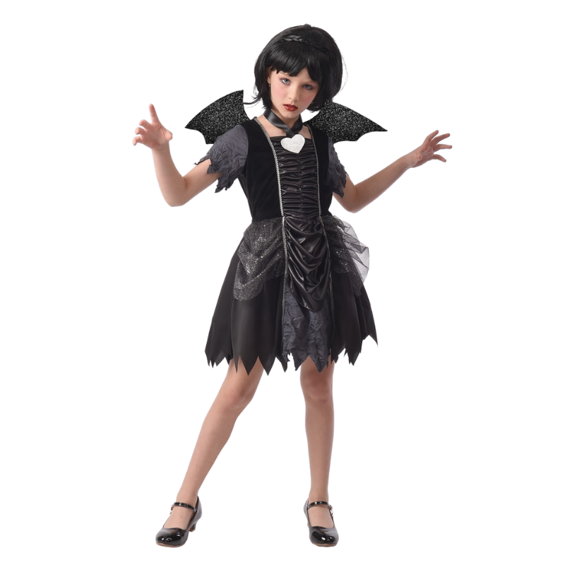 [PCL22048] Bat Costume for Girls - Halloween (5-7 ans /128 cm)