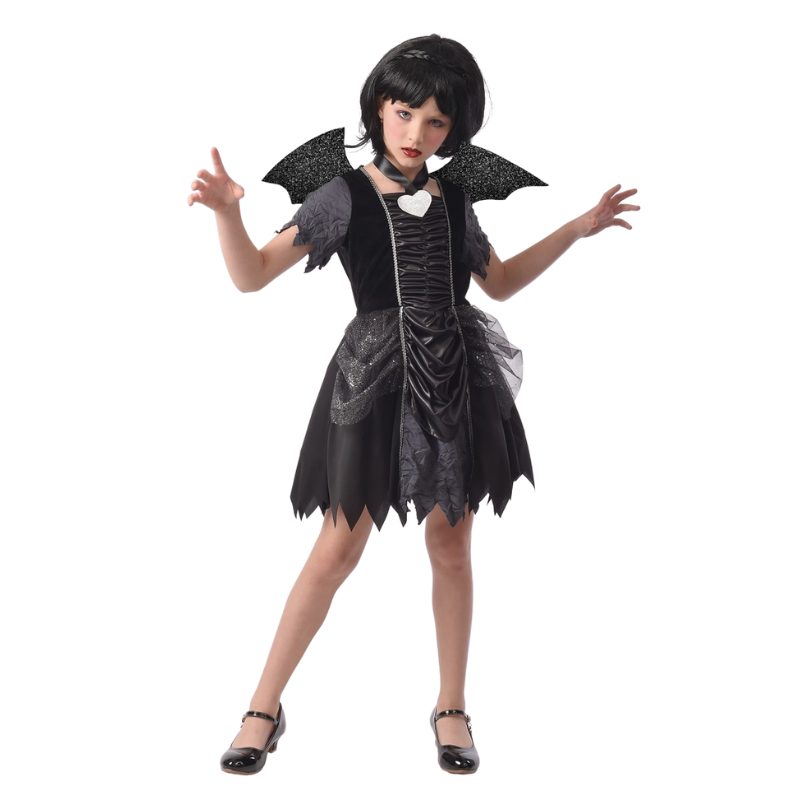 [PCL22048] Déguisement de chauve-souris pour fille - Halloween (5-7 ans (128 cm))