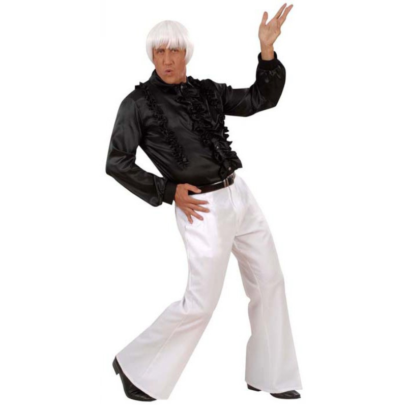 [WID8099L] Pantalon pattes d'eph pour homme (XL, Blanc)