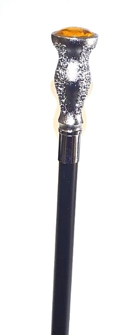 Canne tête de tigre argent