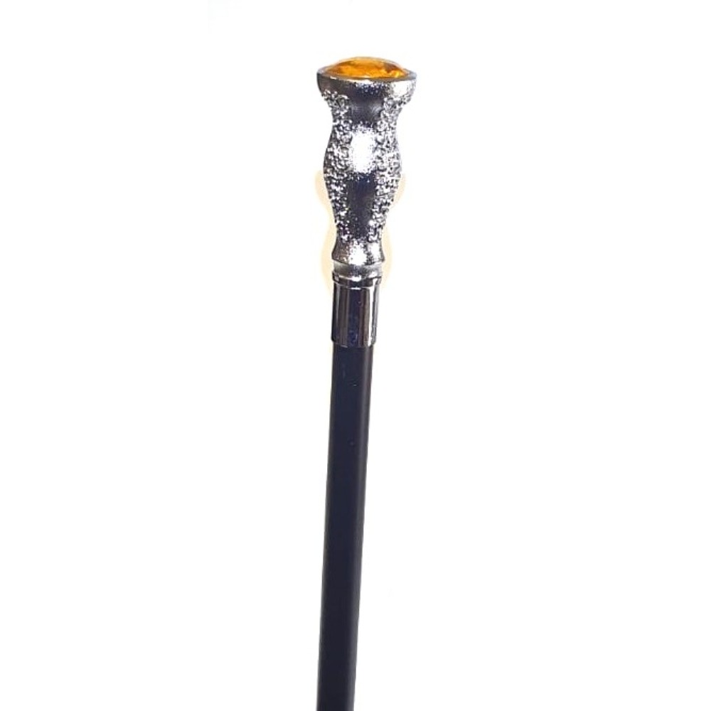 Gehstock mit Tigerkopf Silber