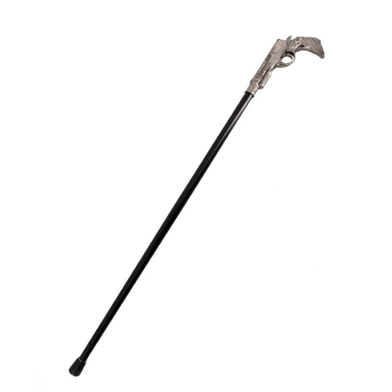 [ZOE97789341.112] Silver Pistol Cane