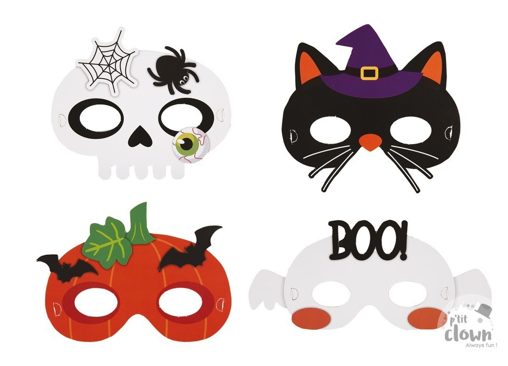 [PCL22940] Halloween-Masken für Kinder, 4er-Pack