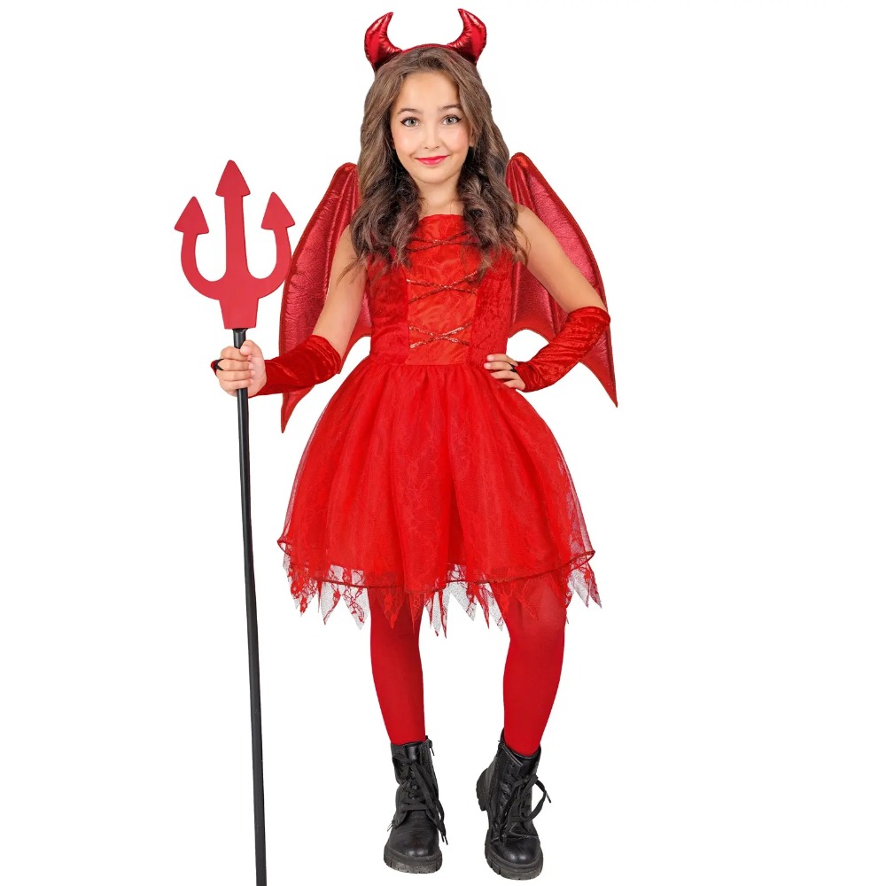 [WID27625] Teufelin-Kostüm für Mädchen (4-5 ans /116 cm)