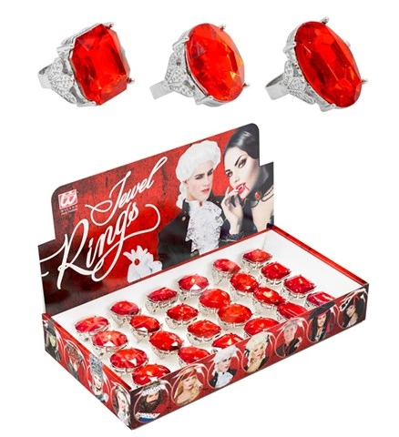 [WID30313] Bague pierre rouge - 3 modèles assortis