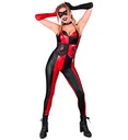 Déguisement d'arlequine rouge et noir pour femme