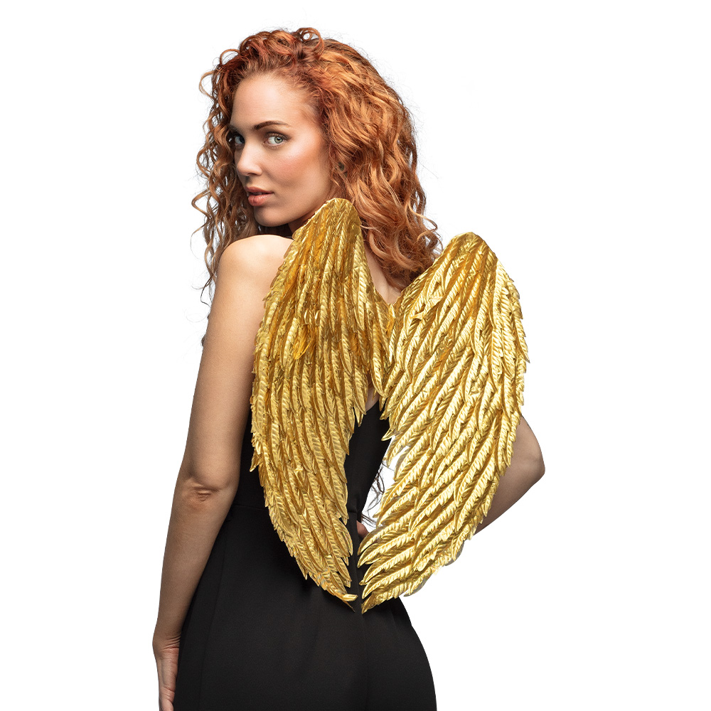 [BOL52884] Engelsflügel aus Federn Glam Gold 50 x 55 cm