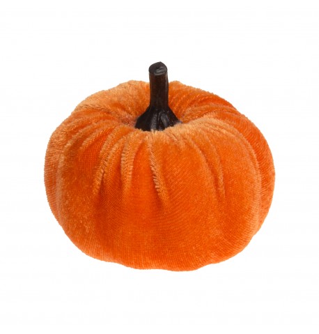 [CHA12282-17] Citrouille velours orange 7 cm