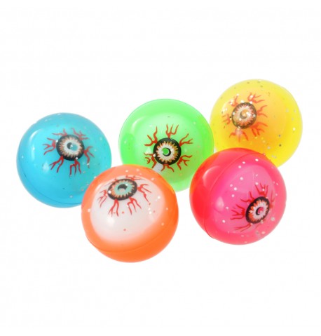 Balle rebondissante oeil lumineux 4,5 cm - 5 couleurs assorties