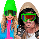 80er Neon-Skibrille