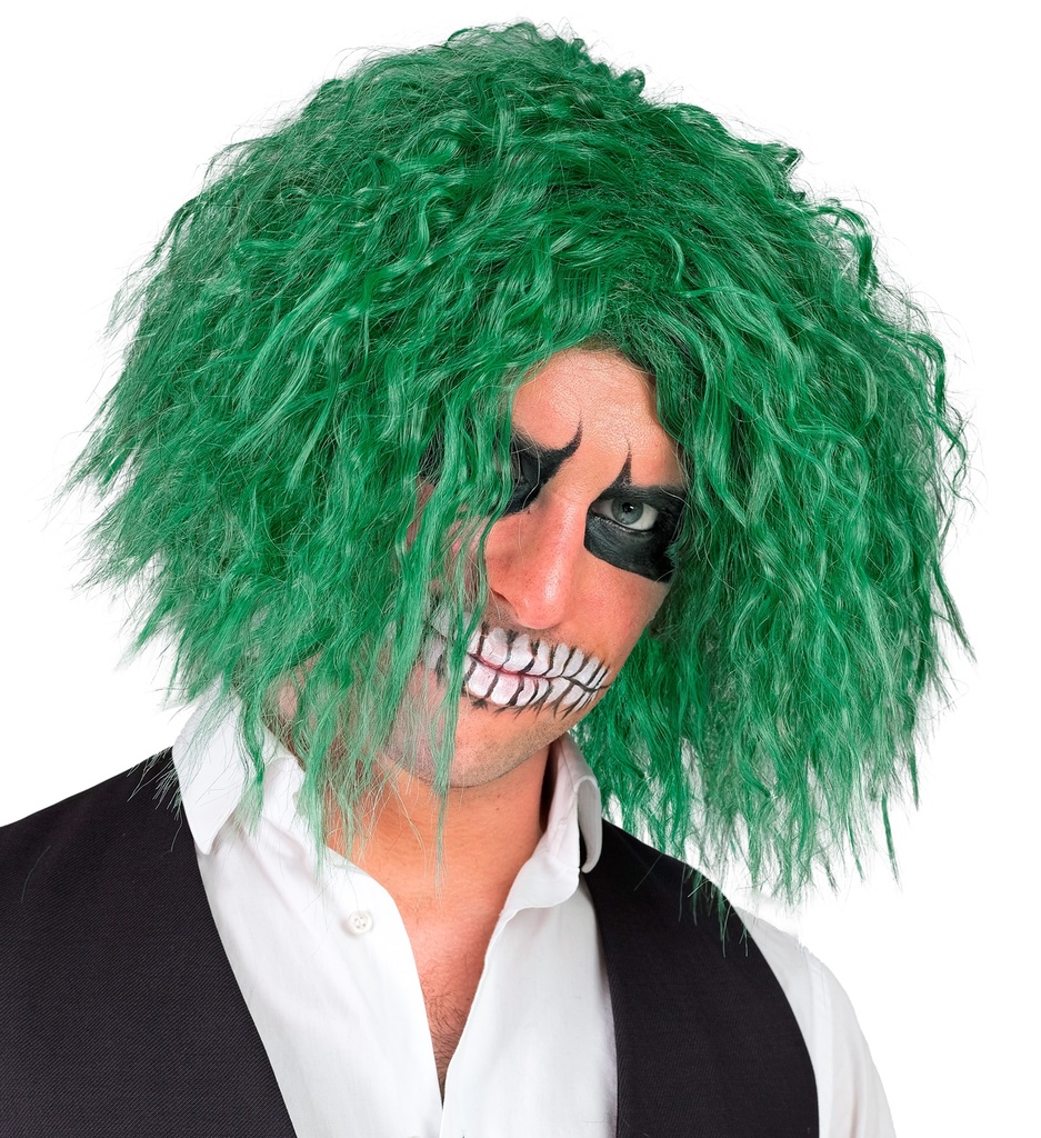 [WID29094] Grüne Horrorclown-Perücke "Joker"