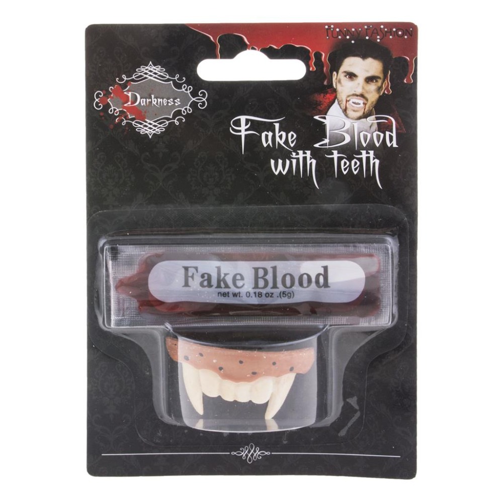Set dents de vampire et faux sang