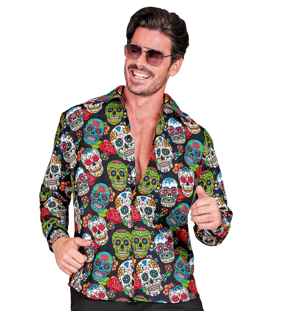 [WID31037] Chemise jour des morts pour homme (XXL)