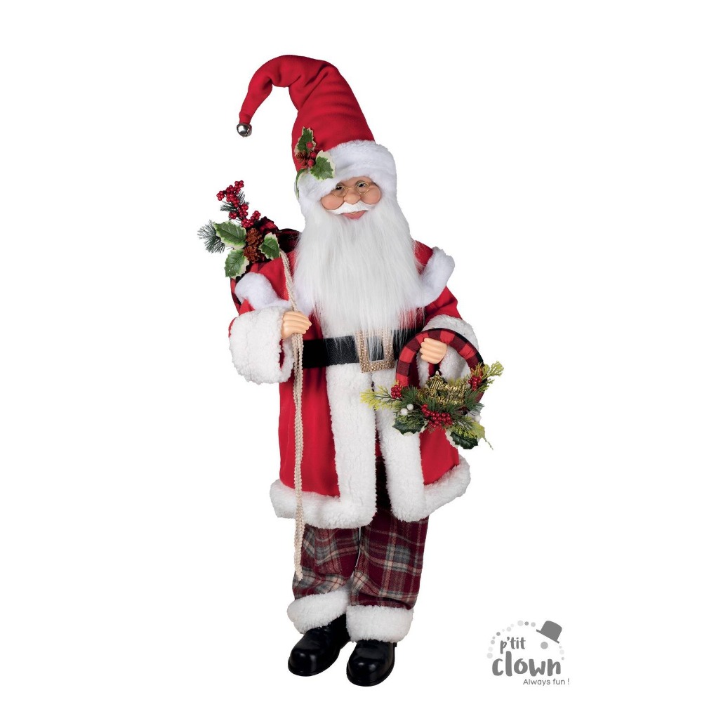 Décoration Père Noël animé et sonore 110 cm