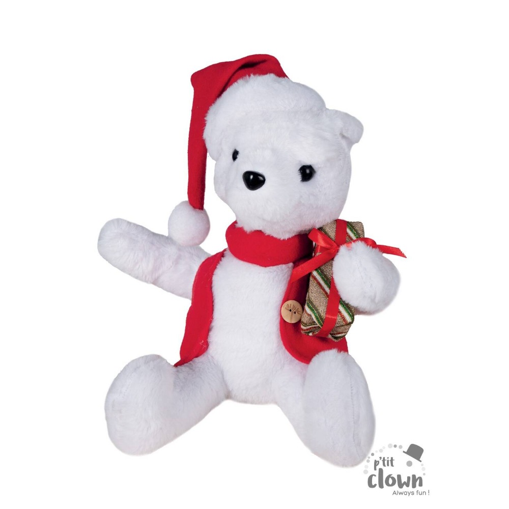 [PCL23673] Ours polaire de Noël animé et sonore 30 cm