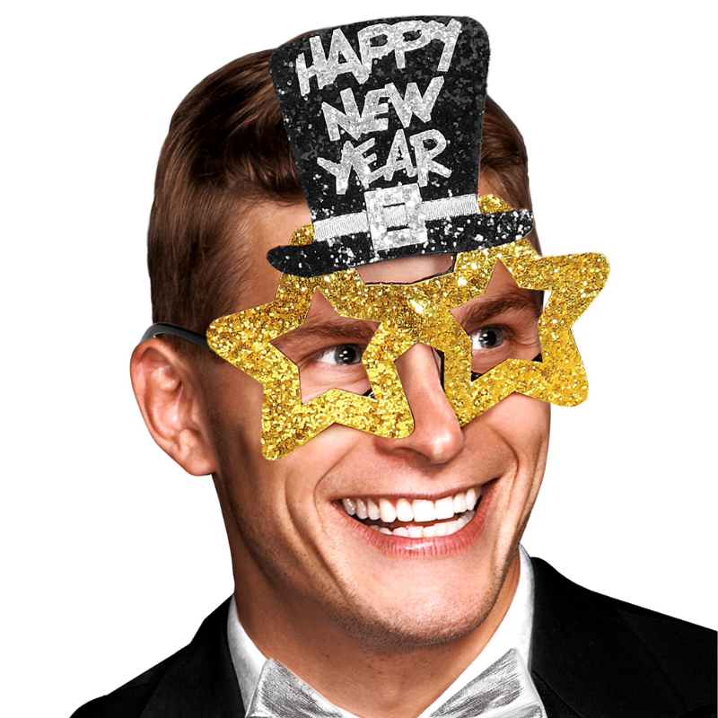 [WID07054] Brille "Happy New Year" (Or)