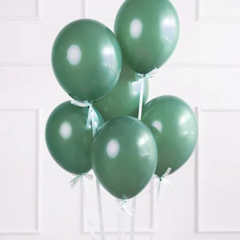 50 Latex Balloons 30 cm Pastel Bottle Green