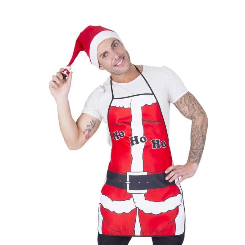 [FUN90086] Weihnachtsmann-Schürze für Herren