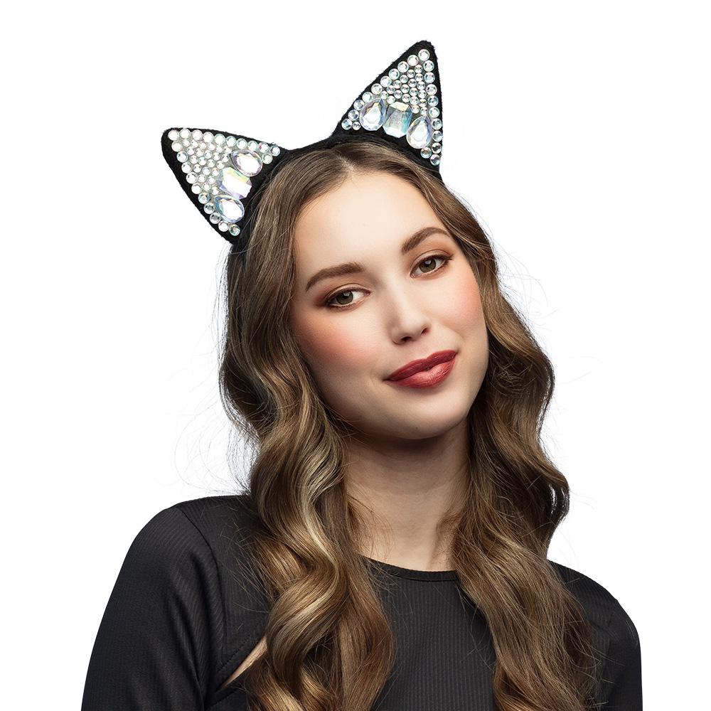 Serre-tête oreilles de chat diamants