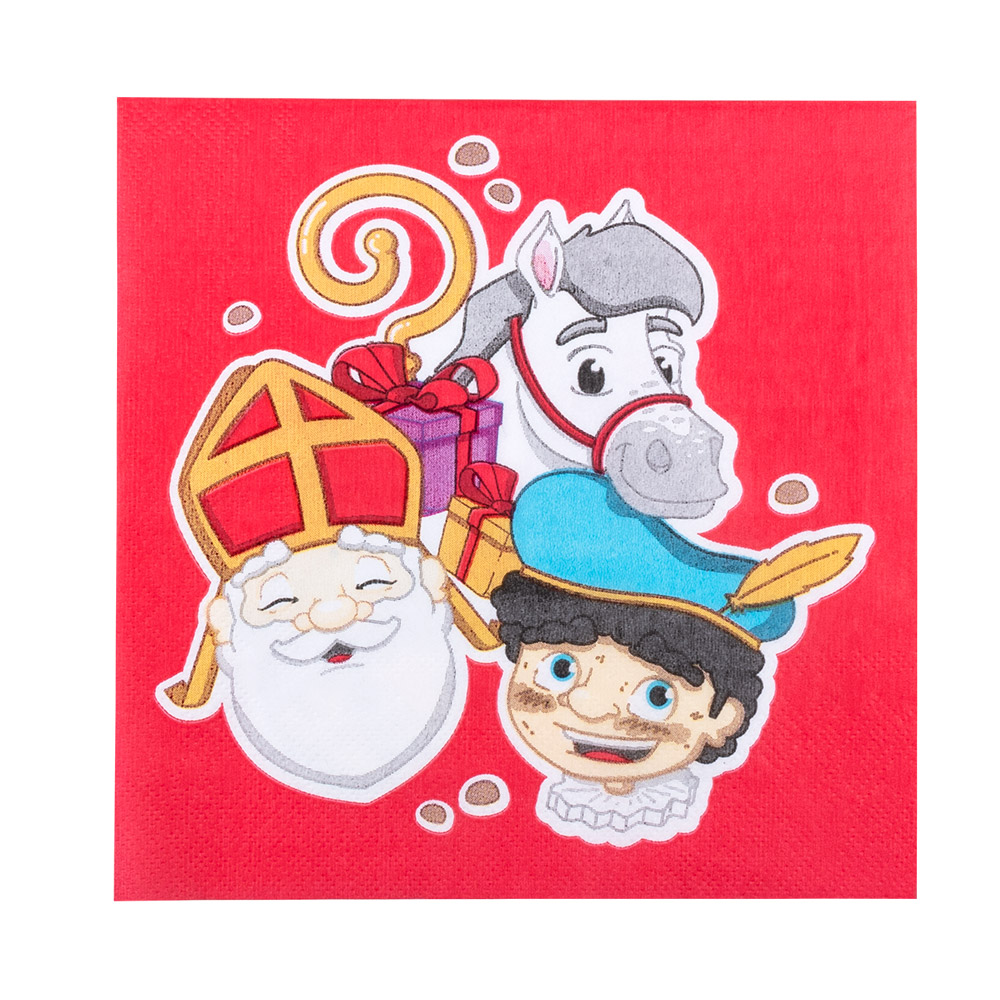 20 serviettes Saint Nicolas 33x33 cm