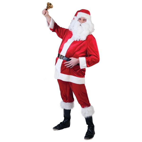 [FUN693002_48-50] Weihnachtsmann-Kostüm aus Samt (48-50)