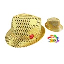 Chapeau à sequins LED clignotantes