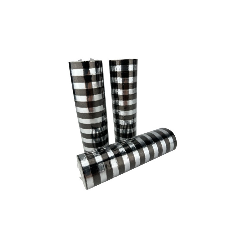 [COT22904MBS] 3er-Set Luftschlangen-Rollen - SILBER/SCHWARZ