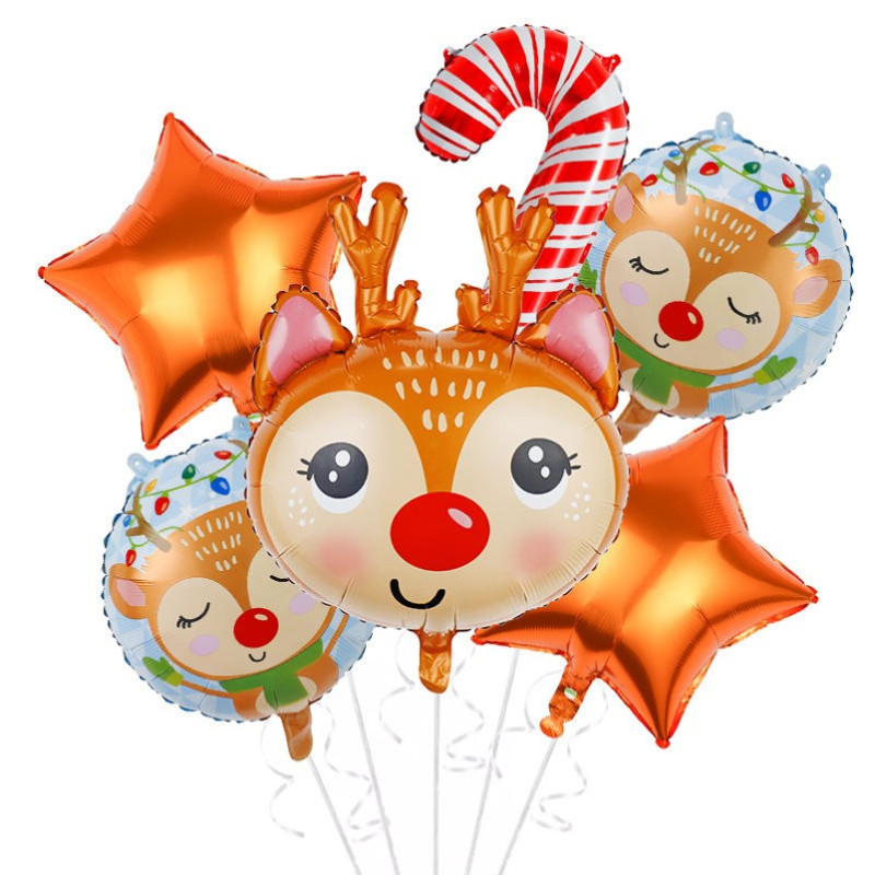 Bouquet de 6 ballons Renne de Noel 