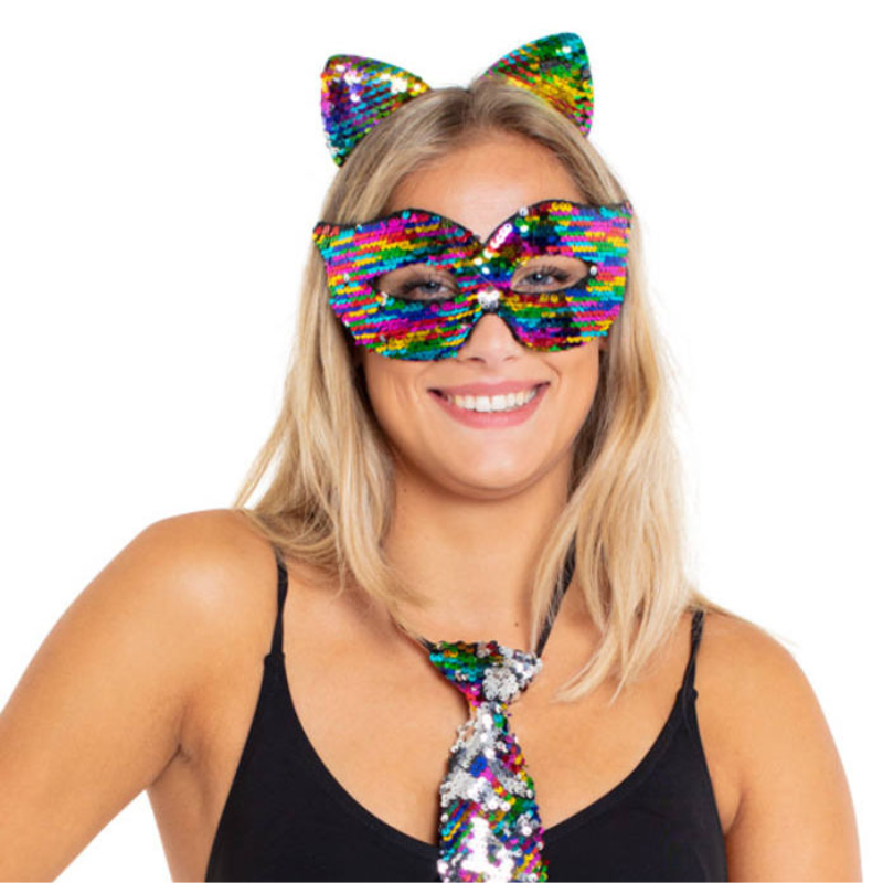 [FOL64579] Multicoloured Reversible Sequin Mask