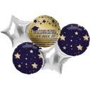 Bouquet de 5 ballons Graduation de 45 cm