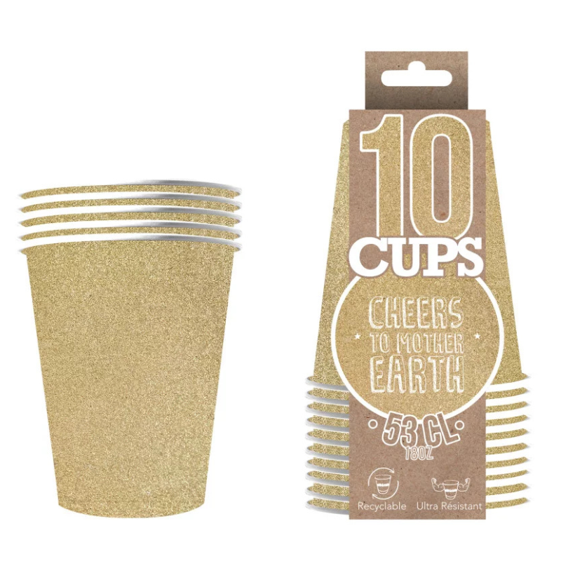 10 Becher Glitzer