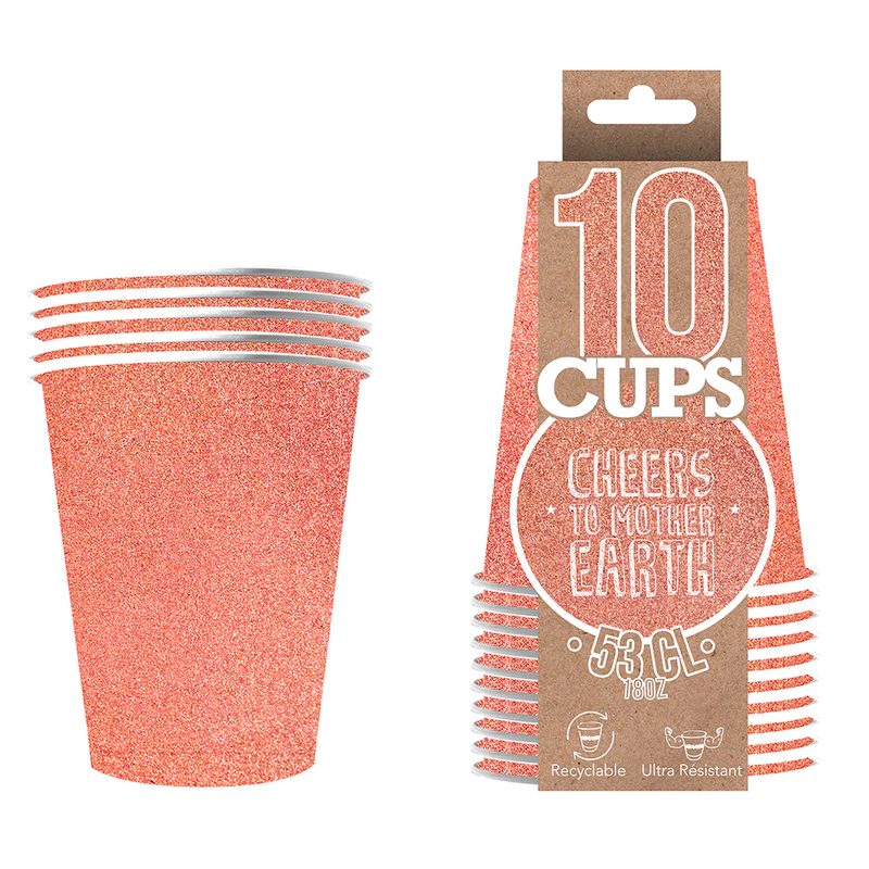 [ORI160621] 10 cups glitter (Rose gold)