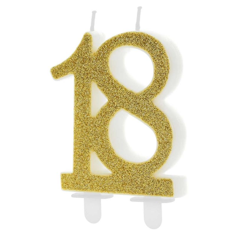 [PARSCU5-18-019] Bougie chiffre Or - 7,5cm (18)