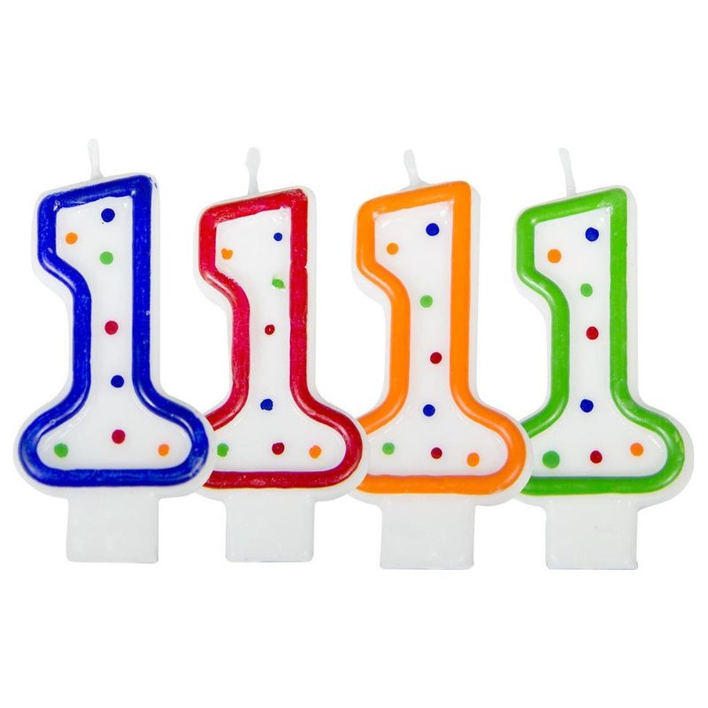 [FOL07781] Bougies blanches à pois (1)