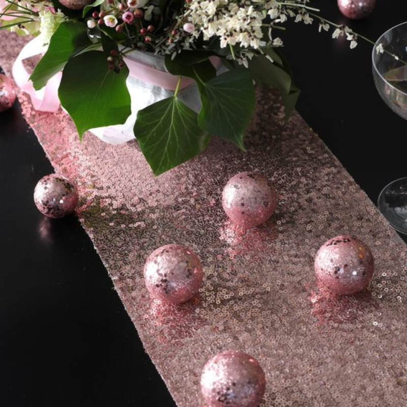 [SAN7035/RGOLD] Chemin de table pailletés 19cm*3m (Rose gold)