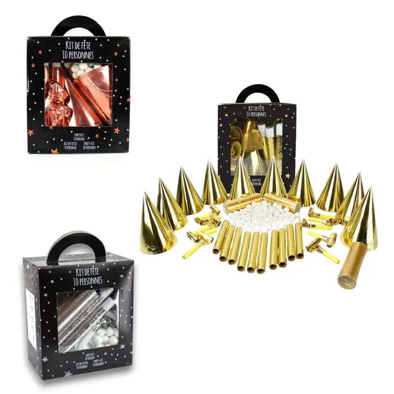 Boite cotillons métallisés