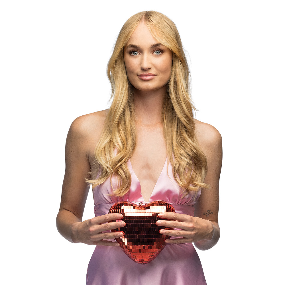 Boule Disco cœur rouge 19 cm