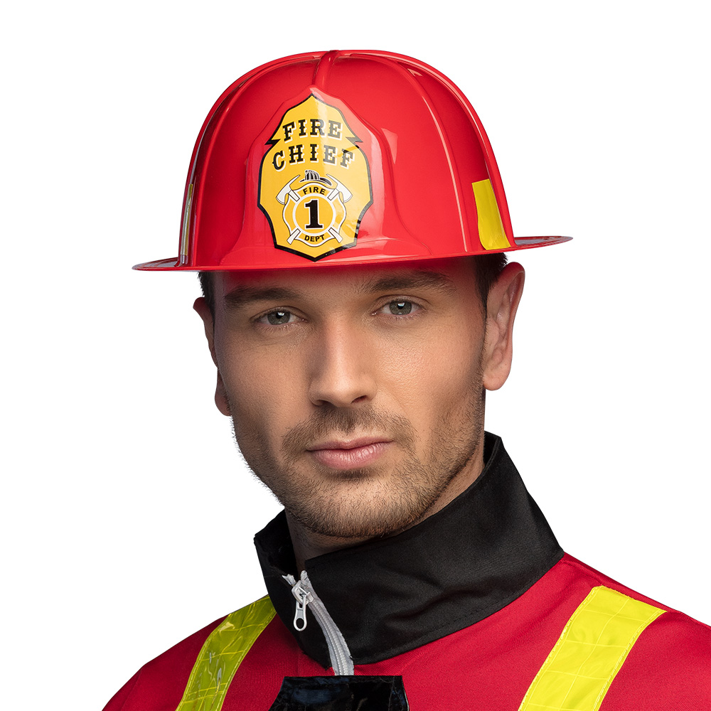 [BOL01387] Casque chef des Pompiers rouge