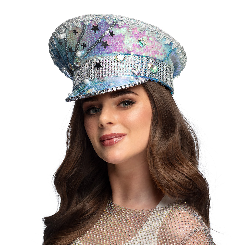 Casquette étoile à sequins et strass