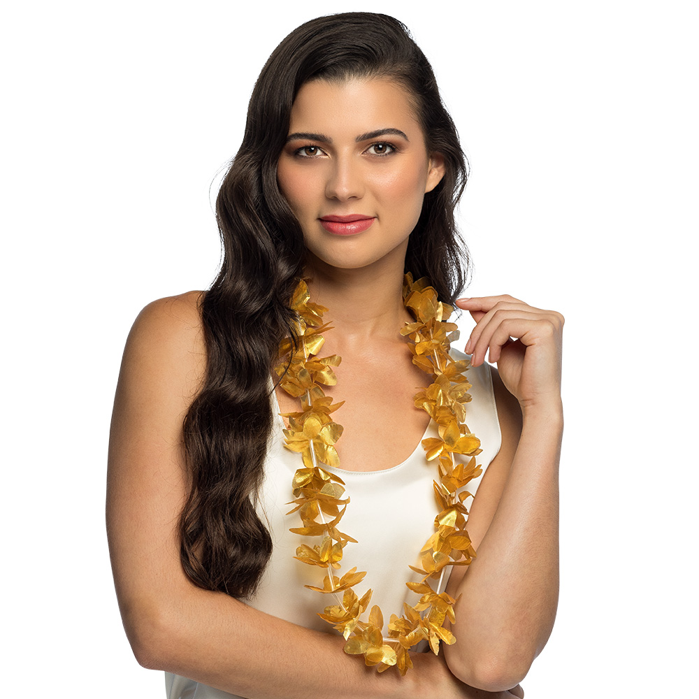 [BOL52288] Collier hawaiien or métallisé