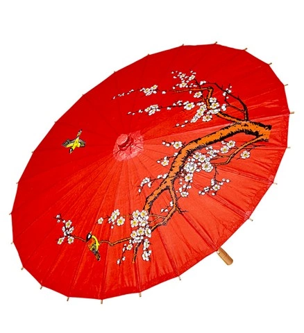 [WID66789] Chinesischer Schirm aus rotem Reispapier, 84 cm