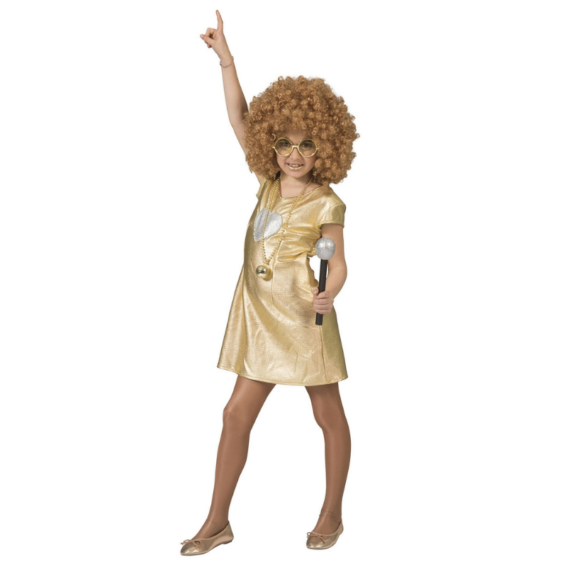 [FUN408531_140] Déguisement disco doré pour fille  (8-10 ans /140 cm)