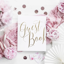 Livre d'or "Guest Book" blanc et or