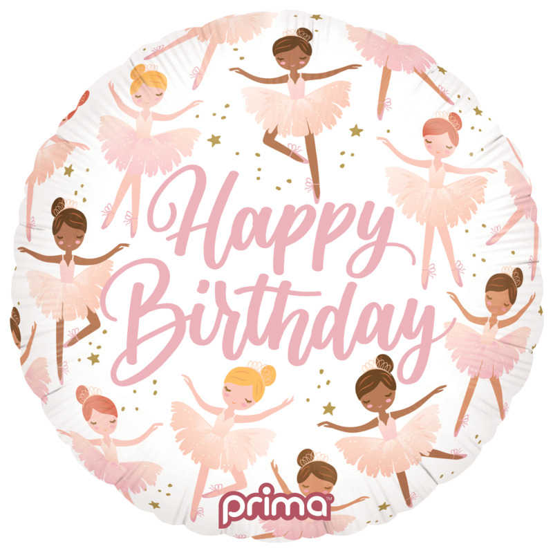 Ballon 18" Happy Birthday Ballerines - Prima