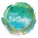 Ballon Happy Birthday Aqua 18"