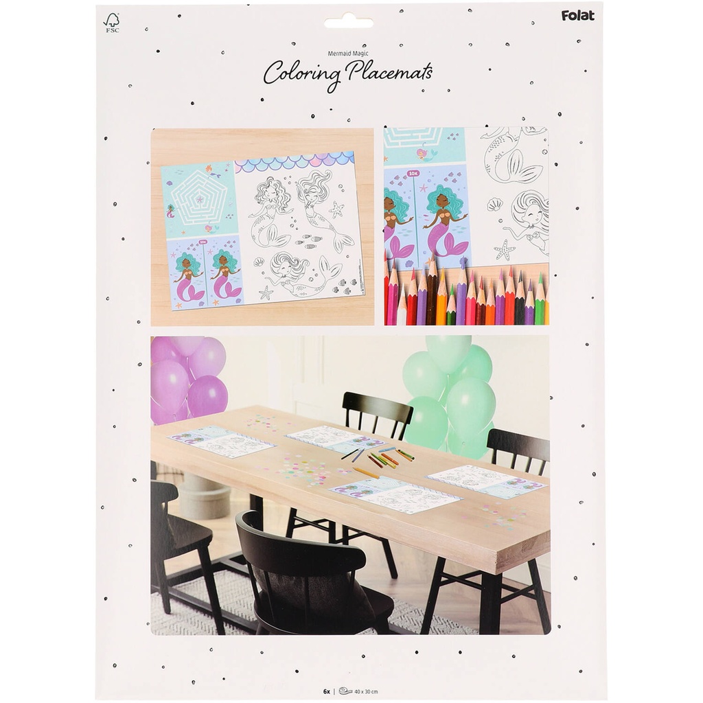 Set de table d'activités - Mermaid Magic - 6 pièces