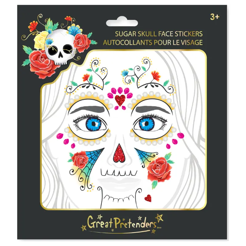 [GRE87611] Gesichtssticker für Kinder - Sugar Skull