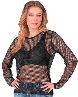 Chemise résille  filet noir