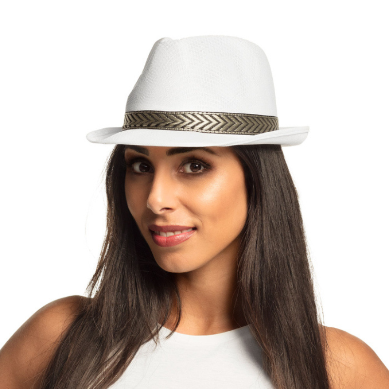[BOL01395] Chapeau funky  (Blanc)