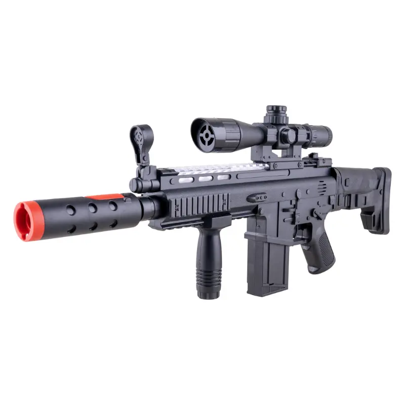 Mitraillette effet fumée, son et lumière